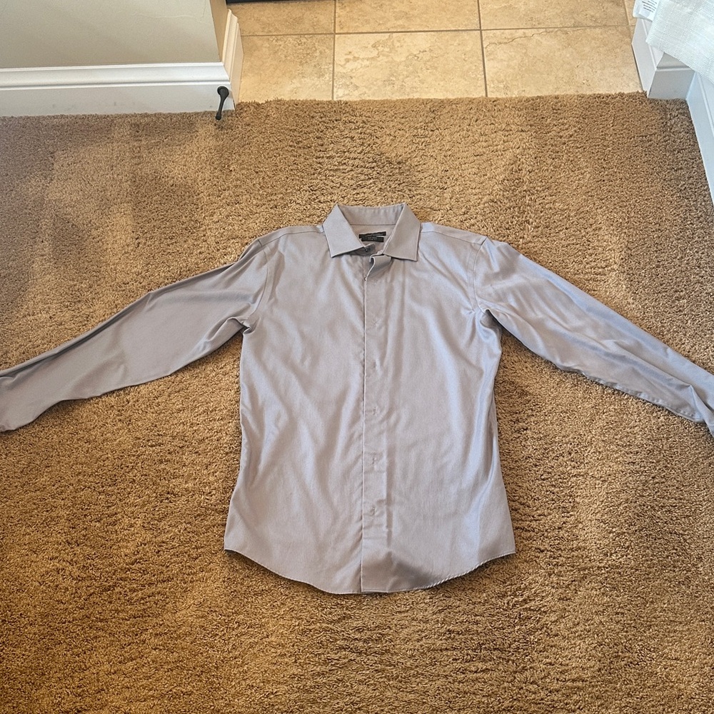 Men's Gray Marc Anthony No Iron Slim Fit Dress Shirt